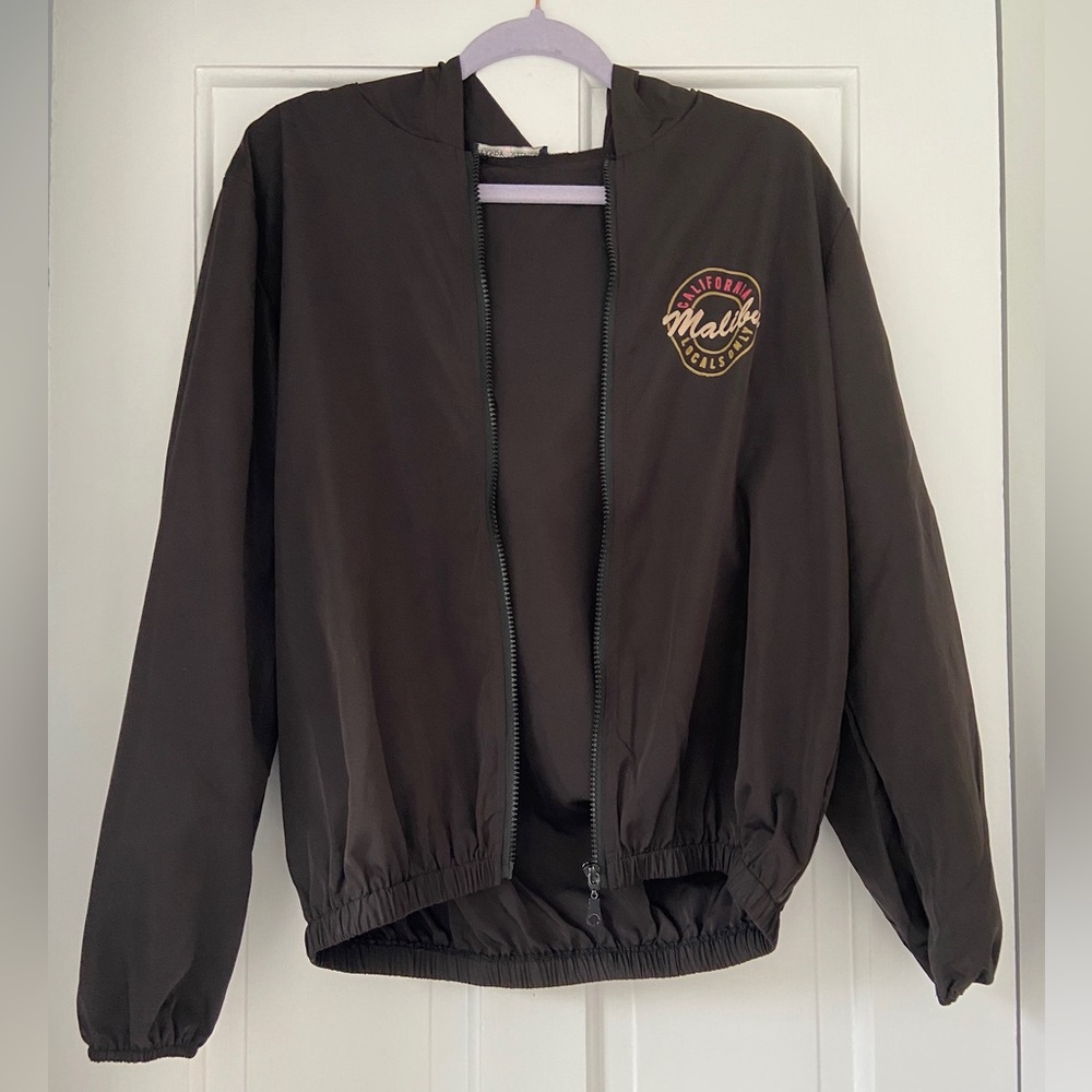 Brandy Melville California Black Windbreaker One Size (Small)